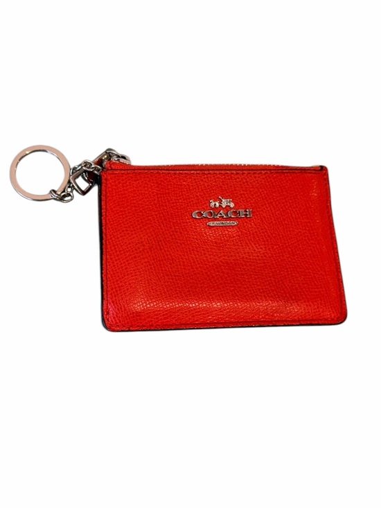 Coach Accessories - Coach Orange Leather ID Wallet Keychain | Slim Card Holder